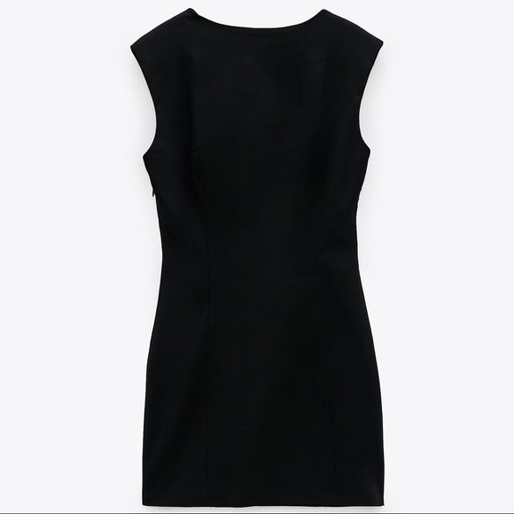 NWT Zara TRF black fitted mini dress - Picture 7 of 14